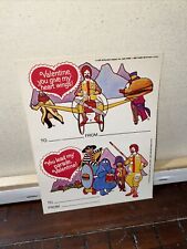 Rare Vintage 1970s Ronld McDonalds Valentine Cards Multicolor 1976  Unused picture