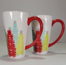 NWOT Set Of Two Laura Johnson Coton Colors Latte Coffee Tea Mug Cup picture