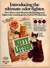 PRINT AD 1987 Edward Lowe Kitty Litter Brand Healthguard Kitten in Boxing Glove picture