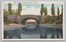 State View~Boston Massachusetts~Bridge in Fenway~Vintage Postcard picture
