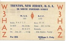 QSL  1941  W3HAZ Trenton New Jersey    radio card picture