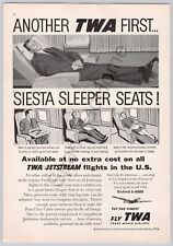 TWA Airlines Siesta Sleeper Seats Jetstream Flights Recline Print Ad 1958 picture
