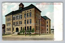Waterbury CT-Connecticut, Crosby High School, Antique, Vintage Souvenir Postcard picture
