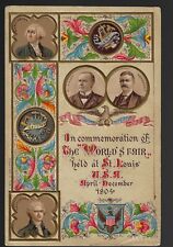 Gorgeous 1904 St Louis World's Fair Postcard W/ William McKinley Teddy Roosevelt picture
