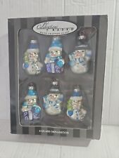 Celebrations By Radko Christmas Ornaments Set Of 6 Hand Crafted Glass Snowmen picture