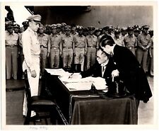 2 September 1945 US Army Signal Corps photo of signing of the Japanese surrender picture