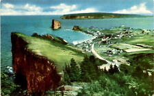 Percé, Quebec, Les Falaises, panoramic view, cliff formations, Postcard picture
