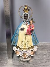 Vintage Virgen De Regla 15in Statue With Glass Eyes Made In Spain Yemaya picture