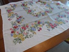 Vintage Tablecloth, Linen, 50x50. Gently Used. See notes. picture