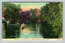 Richland MI-Michigan, Lovers' Lane by Gull Lake Hotel, Vintage c1910 Postcard picture