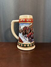 Vintage 1993 Budweiser Holiday Christmas Stein Clydesdales Hometown Holiday picture