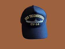 USS TICONDEROGA CV-14 HAT OFFICIAL U.S MILITARY NAVY SHIP BALL CAP U.S.A MADE picture
