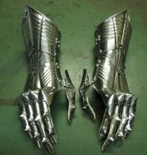18 Gauge Medieval Articulated Steel Functional Gauntlets Gothic Style BH53 picture