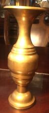 Brass Vase 8.4” Tall  Heavy It Weights 1.4 Pounds Made In Taiwan Great Patina picture