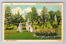 Wheeling WV-West Virginia, Wheeling Park Entrance, Vintage c1932 Postcard picture