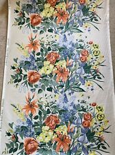 Vtg 1950’s WAVERLY Bonded Fabric “Chatworth” Floral Print 100% Cotton 3yds x 36” picture