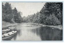 1947 View Of The Pond Stanley Park Westfield Massachusetts MA Vintage Postcard picture