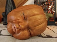 Ceramic Sleeping Baby Face Pumpkin Halloween Decor picture