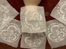 Antique Vtg Embroidery- 1 VTG EMBROIDERY LACE PANEL INSERT *NORMANDY LACE PLATE picture
