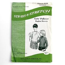 Sew Knit N Stretch Sewing Pattern 129 Girls' Pullover Ages 8 10 12 FF UNCUT picture