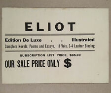 c.1904 John D. Morris Co. GEORGE ELIOT Edition De Luxe Book Set Advertising Card picture