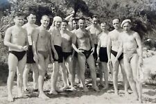 Shirtless Men Trunks Bulge Affectionate Beefcake Guys Gay Interest Vintage Photo picture