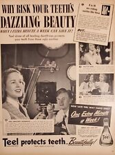 Teel Teeth Print Ad Mouthwash Protects Advertisement 1944   Ephemera Hygiene picture