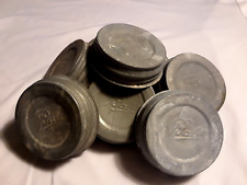 Ball ZINC LIDS ~Lot of 8 REGULAR MOUTH Mason Jar Canning Porcelain Lined Antique picture