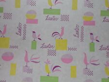 VTG EASTER WRAPPING PAPER GIFT WRAP EGG PASTELS ROOSTER CHICK 2 YARDS picture