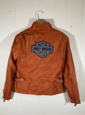 Harley Davidson Motorcycle Jacket Size  Large Orange Biker picture