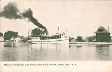 Sodus Bay, NY, Steamer Sunbeam, Club House, Lake Ontario, Postcard, c1906 #1767 picture