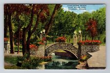 Richmond IN-Indiana, Cobblestone Bridge, Antique, Vintage Souvenir Postcard picture