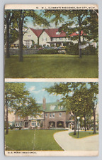 WL Clements Residence Bay City Michigan c1910 Antique Postcard picture