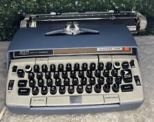 Vtg Smith Corona Electra 220 Portable Electric Typewriter w Case Blue WORKING picture