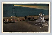 Philadelphia PA-Pennsylvania, Statue Of Progress By Night, Vintage Postcard picture