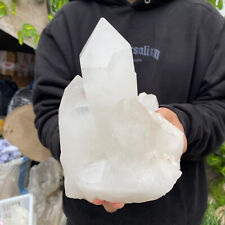 5.8lb Large Natural Clear White Quartz Crystal Cluster Rough Healing Specimen picture