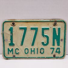 VTG 1974 Ohio Motorcycle License Plate Tag 1775N Revolutionary War Date 1775  picture