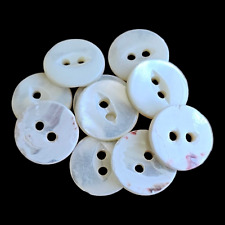 Vintage Buttons - 10 Genuine Mother of Pearl 2-hole 9/16
