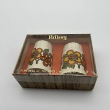 Vintage Palissy Sunflower Royal Worcester Salt and Pepper Shakers picture