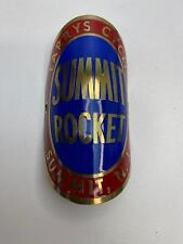 antique NOS SUMMIT ROCKET bicycle Head Badge Larrys Cycle Summit, NJ picture