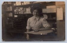 J99/ Interesting RPPC Postcard c1910 Interior Store Woman Occupational 142 picture