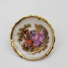 Vintage Goudeville Limoges Fragonard Courting Couple Plate With Stand 1.7 inch  picture