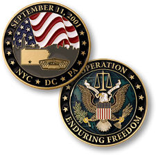 Operation Enduring Freedom / September 11, 2001 - Brass Challenge Coin picture