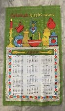 Vintage Calendar Tea Towel 1977  Linen Printed  Colonial Kitchenware Kitchen picture