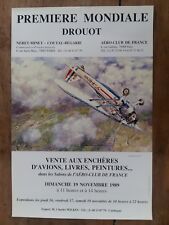 Poster Premiere World Drouot Sale Aux Auction Aircraft Aero Club 1989 picture