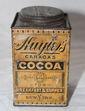 Vintage advertising tin HUYLERS COCOA hot chocolate Christmas display picture