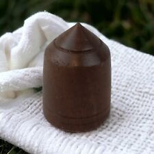 Vintage Walnut Turned Carved Wood Wooden Primitive Sewing Thimble picture