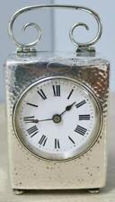 Rare Small Antique French 8 Day Hallmarked Silver Timepiece Carriage Clock picture