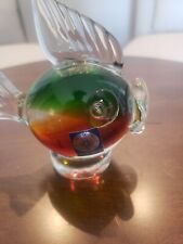 murano glass fish paperweight With Gallo Sticker picture