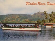 C 1960s Smiths Tour Boat on Wailua River Kauai HI Vintage Chrome Color Postcard picture